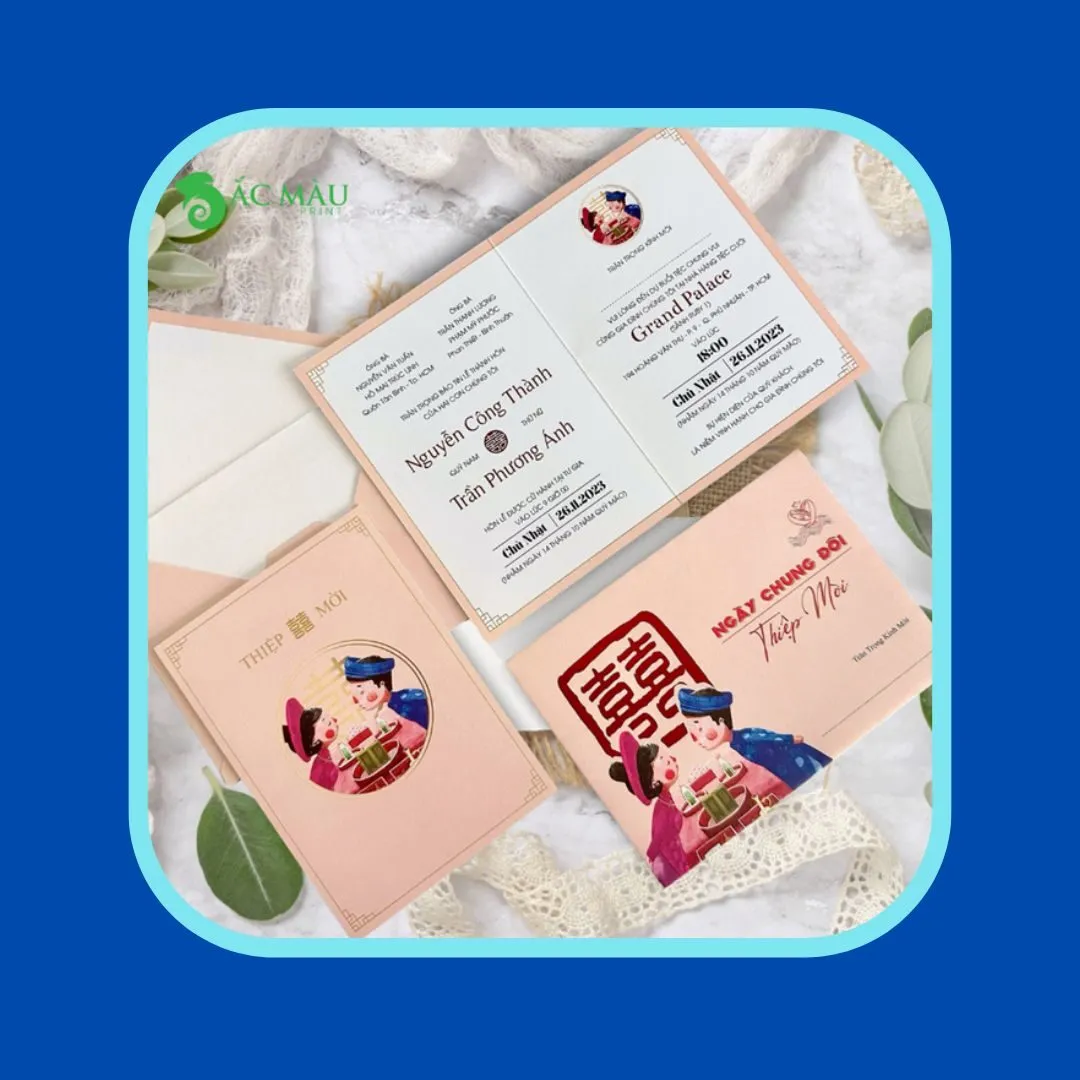 In Thiệp Cưới Sắc Màu Print